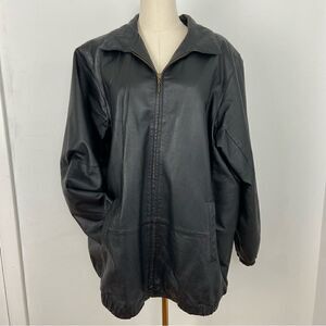 Passports Vintage 80’s‎ Leather Jacket Size 18/ 20 Black Boyfriend Fit Classic
